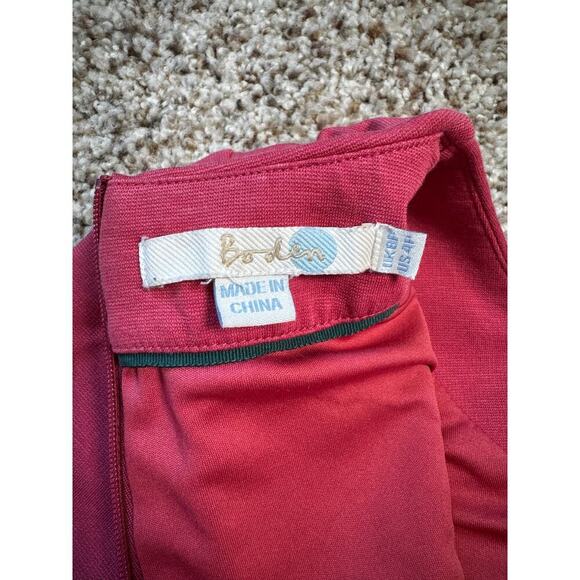 BODEN dress size Women's size 4 Petite, Red/Coral color; zippered back - Picture 7 of 11